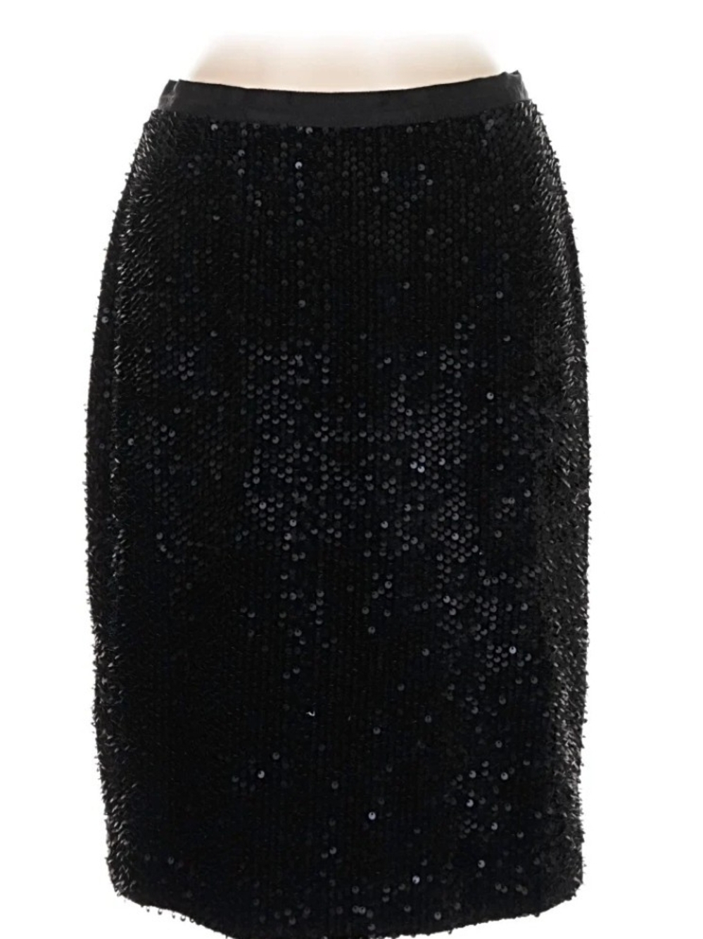 Ann Taylor Black Sequin Pencil Skirt